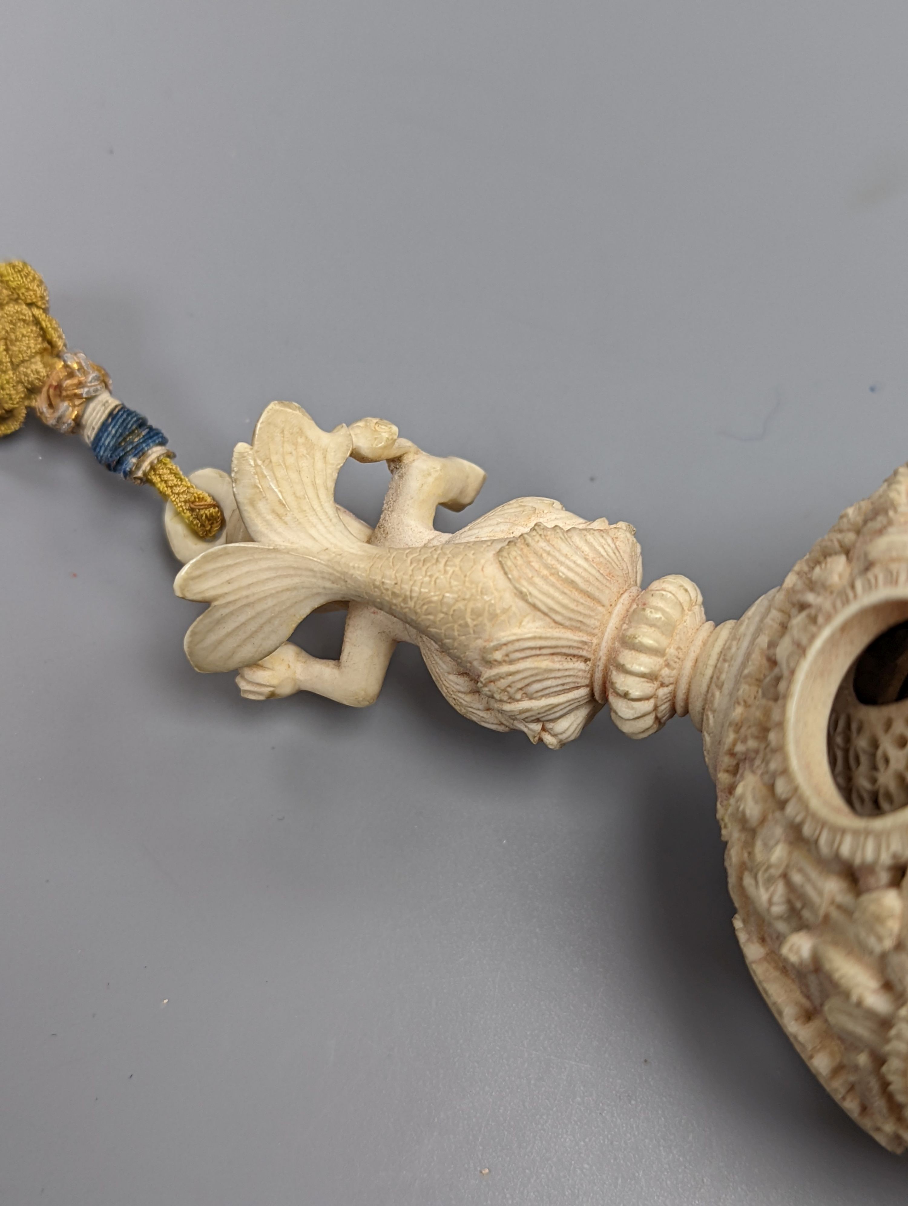 A 19th century Chinese carved ivory concentric ball